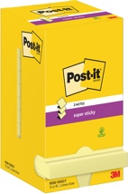 Post-It Super Sticky Z-Notes, 90 vel, 76 x 76 mm, geel, pak van 12 blokken