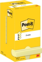 Post-It Z-Notes , 100 vel, 76 x 76 mm, geel, pak van 12 blokken