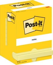 Post-It Notes, 100 vel, 76 x 102 mm, geel, pak van 12 blokken