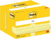 Post-It Notes, 100 vel, 51 x 76 mm, geel, pak van 12 blokken