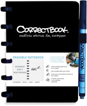Correctbook A6 Original: uitwisbaar / herbruikbaar notitieboek, gelijnd, Ink Black (zwart)