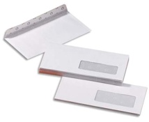 Pergamy enveloppen 80 g, C6: 114 x 162 mm, zelfklevend met strip, wit, doos van 500 stuks