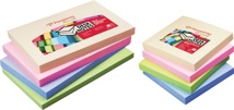 Pergamy notes, 76 x 76 mm, 4 geassorteerde pastel kleuren, pak van 12 blokken