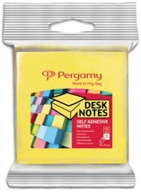 Pergamy notes, 76 x 76 mm, pak van 2, neon geel en neon groen