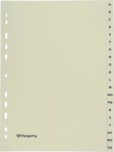 Pergamy tabbladen, A4, uit karton, A-Z, 11-gaats perforatie, beige
