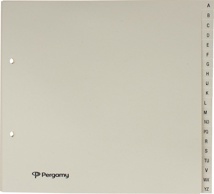 Pergamy tabbladen 21 x 23 cm, 2-gaatsperforatie, gems, A-Z met 20 tabs