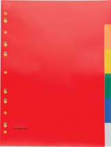 Pergamy tabbladen, A4, 11-gaatsperforatie, PP, 6 tabs in geassorteerde kleuren