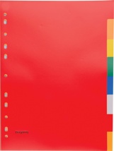 Pergamy tabbladen, A4, 11-gaatsperforatie, PP, 8 tabs in geassorteerde kleuren