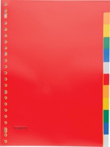 Pergamy tabbladen, A4, 23-gaatsperforatie, PP, 12 tabs in geassorteerde kleuren