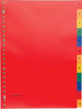 Pergamy tabbladen, A4, 23-gaatsperforatie, PP, geassorteerde kleuren, set 1-12