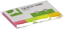 Q-CONNECT Quick Tabs, 20 x 50 mm, 4 x 50 tabs, geassorteerde kleuren