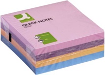 Q-CONNECT Quick Notes, 76 x 76 mm, 320 vel, geassorteerde kleuren