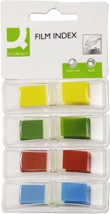 Q-CONNECT index mini, 12,5 x 45 mm, 4 x 35 tabs, geassorteerde kleuren