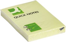 Q-CONNECT Quick Notes, 51 x 76 mm, 100 vel, geel