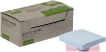 Q-CONNECT Quick Notes Recycled pastel, 76 x 76 mm, 100 vel, doos van 12 stuks in assorti kleuren