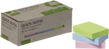 Q-CONNECT Quick Notes Recycled pastel, 38 x 51 mm, 100 vel, doos van 12 stuks in assorti kleuren