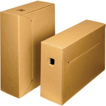 Loeff's archiefdoos City box 10+, 390 x 260 x 115 mm, bruin/wit, pak van 50 stuks