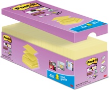 Post-it Super Sticky Z-notes, 90 vel, 76 x 76 mm, doos van 16 + 4 gratis, geel
