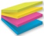 Post-it Super Sticky notes, 75 vel, 76 x 76 mm, blister van 4 blokken, geassorteerde kleuren