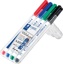 Staedtler whiteboard pen Lumocolor Pen, opstelbare box met 4 stuks in geassorteerde kleuren