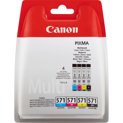 Canon CLI-571 Multipack inktcartridge 4 stuk(s) Origineel Zwart, Cyaan, Magenta, Geel