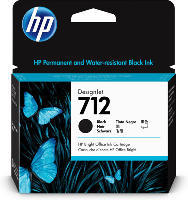 HP 712 80 ml Black DesignJet Ink Cartridge
