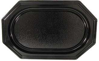 Cateringschaal, uit gerecycleerd PET, 35 x 25 cm, zwart, pak van 10 stuks