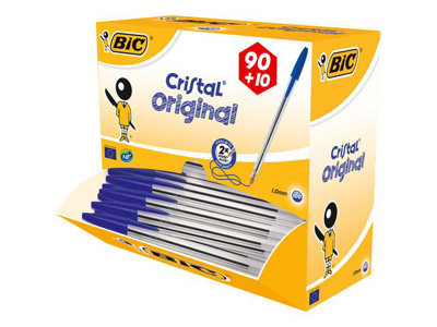 BiC Balpen Cristal Stick Value Pack Medium, blauw