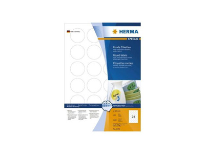 Herma 24x Verwijderbaar papieretiket rond 40mm A4