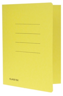 Class'ex dossiermap, 3 kleppen 18,2 x 22,5 cm (voor schrift), geel
