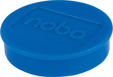 Nobo magneten diameter van 30 mm, blauw, blister van 4 stuks