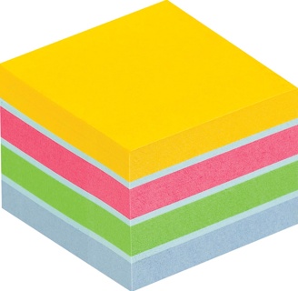Post-it Notes mini kubus, 400 vel, 51 x 51 mm, geassorteerde kleuren, op blister
