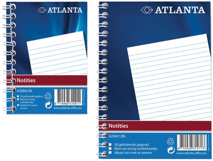 Atlanta by Jalema notitieboekje A6, blauw