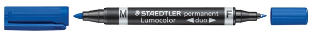 Staedtler Lumocolor Duo 348, permanent marker, blauw