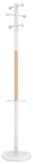 Unilux kapstok Access, hoogte 175 cm, 6 kledinghaken, met parapluhouder, wit met hout