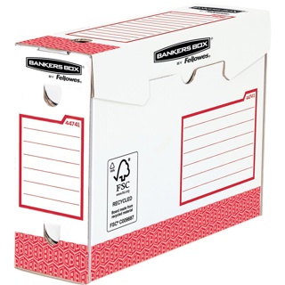 Bankers Box basic archiefdoos heavy duty, 9,5 x 24,5 x 33 cm, rood, pak van 20 stuks