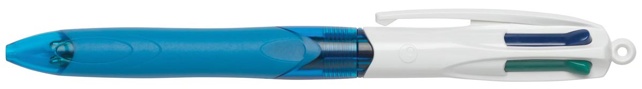 Bic 4 Colours Grip, balpen, 0,32 mm, 4 klassieke inktkleuren, lichaam blauw