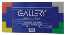 Gallery enveloppen 114 x 229 mm, stripsluiting, pak van 50 stuks