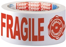 Tesa verpakkingsplakband: FRAGILE, 50 mm x 66 m