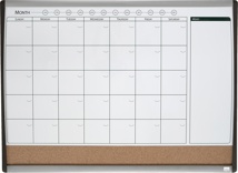 Nobo combibord, kurk en magnetische whiteboard maandplanner, 58,5 x 43 cm