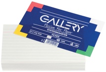 Gallery witte systeemkaarten, 7,5 x 12,5 cm, gelijnd, pak van 100 stuks