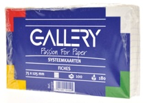 Gallery witte systeemkaarten, 7,5 x 12,5 cm, geruit 5 mm, pak van 100 stuks