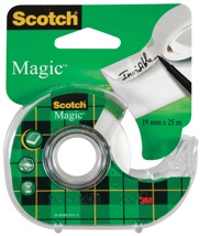 Scotch plakband Magic  Tape 19 mm x 25 m, blister met dispenser en 1 rolletje