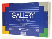 Gallery witte systeemkaarten, 12,5 x 20 cm, gelijnd, pak van 100 stuks