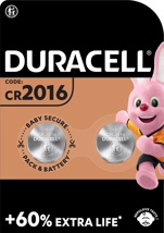Duracell knoopcel Electronics CR2016, blister van 2 stuks