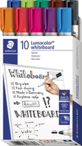 Staedtler Lumocolor whiteboardmarker, doos van 10 stuks in geassorteerde kleuren
