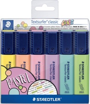 Staedtler MarkeerstiTextsurfer Classic, pastel kleuren, etui van 6 stuks