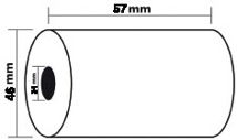 Exacompta thermische rekenrol 57 mm, diameter +-46 mm, asgat 12 mm, lengte 24 meter, pak 5 rol