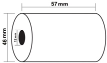 Exacompta thermische rekenrol 57 mm, D +-46 mm, asgat 12 mm, lengte 24 m, pak van 10 rollen