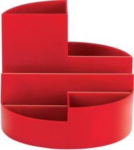 MAUL bureauorganizer pennenbak Roundbox Ø14x12.5cm, 7 vaks, rood